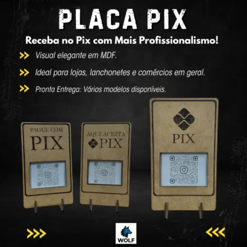 PLACA PIX EM MDF