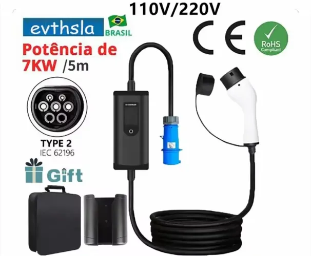 Carregador Portátil carro elétrico 7kw