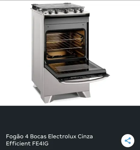 Fogão 4 BICAS Electrolux espelhado e mesa de inox e tampa de vidro NA CAIXA...