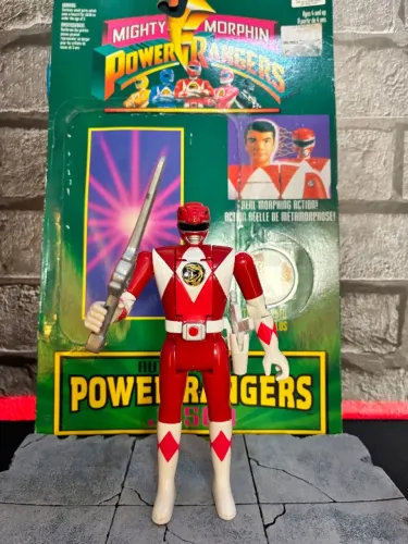 Power Rangers - Ranger Vermelho vira cabeça Flip head bandai, impecável