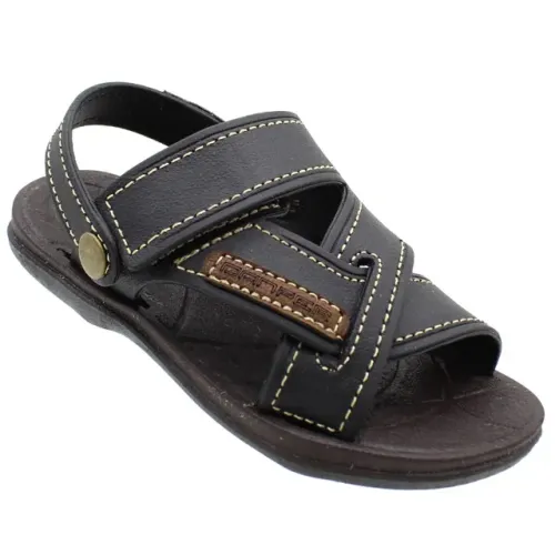 Sandália Masculina Infantil Menino Danper Preta Papete D6604P