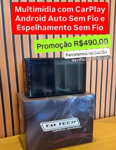 Multimidia Mp5 Carplay Android Auto e Espelhamento Sem Fio Bluetooth Tela 7 Polegadas Usb 