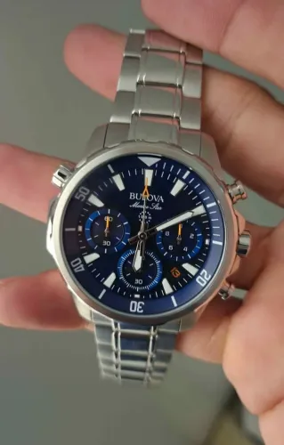 Relógio Bulova Marine Star Cronógrafo - 96B256 Azul