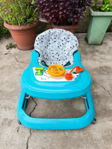 Andador Bebê Tutti Baby Safari II Azul - com Brinquedos - Semi-novo