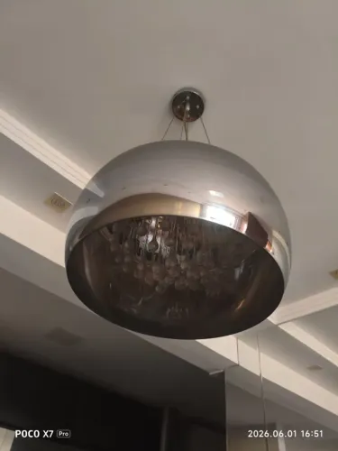 Lustre Pendente Moderno Dourado/Espelhado Grande