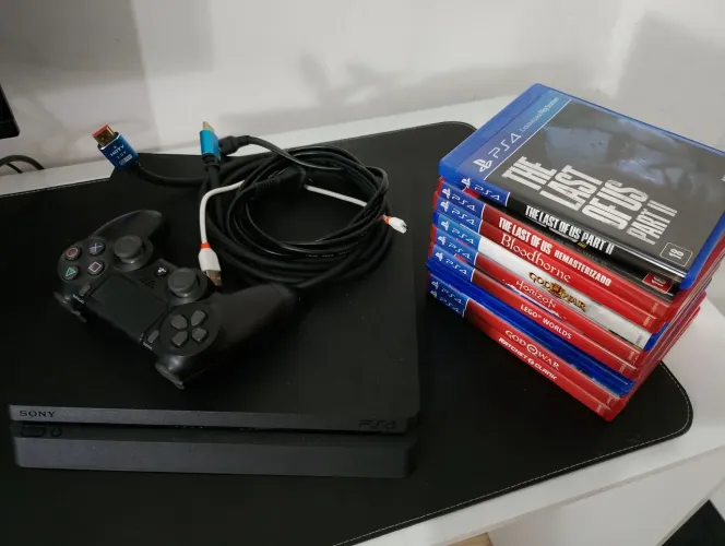 Ps4 slim 500gb + 9 jogos mídia física