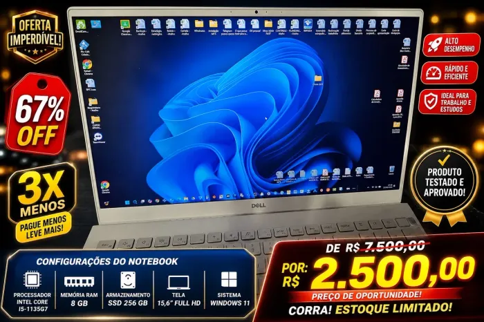 Notebook Dell lindo e poderoso para vender hoje