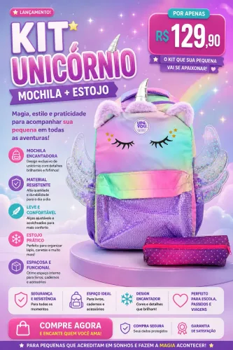 Kit mochila + estojo