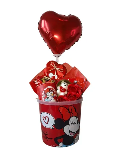 Cesta/ balde Minnie para prensente
