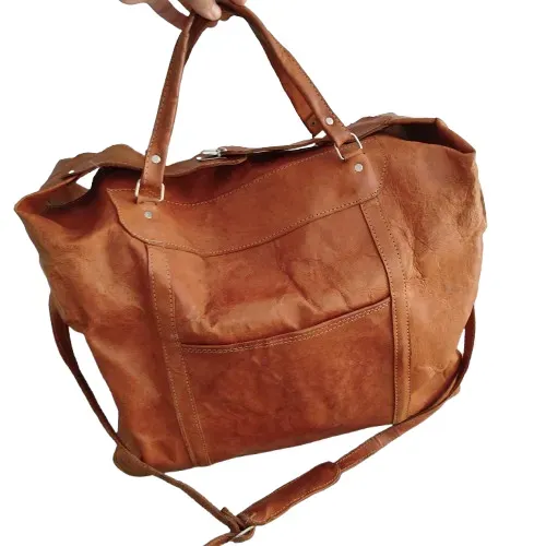 Bolsa mala de mão em couro cru (usado)