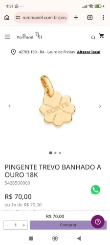 Brinco e pingente Romannel