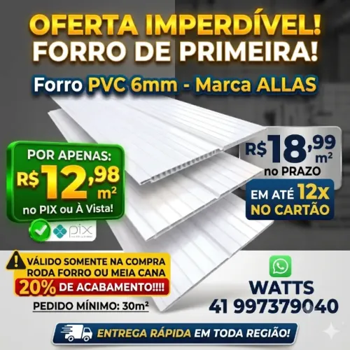 Forro pvc allas 6mm 