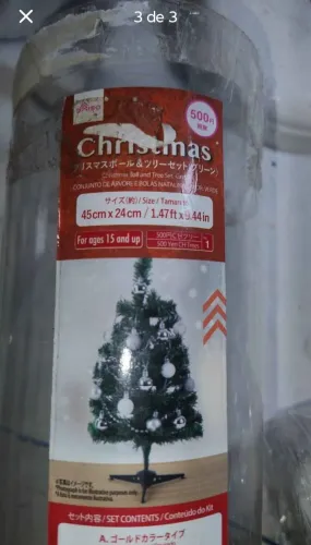 Pinheirinho d natal com enfeites 0,45x 0,24 cm