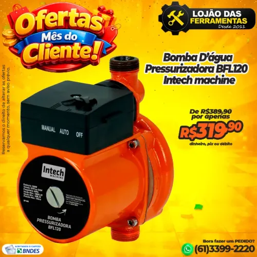 Bomba D'água Pressurizadora BFL120 Intech machine