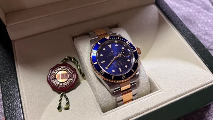 Rolex submariner date azul Ref 16613