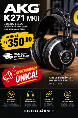 Fone AKG K271 MKii MK2 zerado novinho