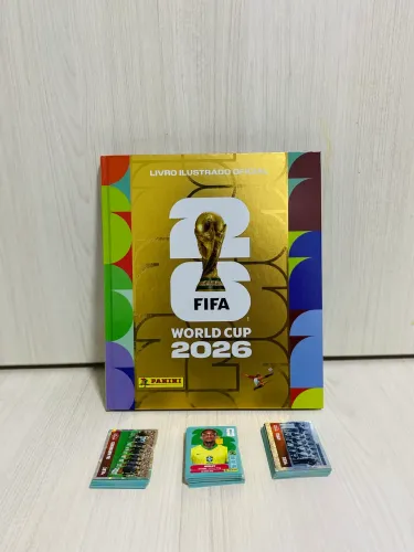 Álbum Copa 2026 Capa Dura Dourado (Quase completo)