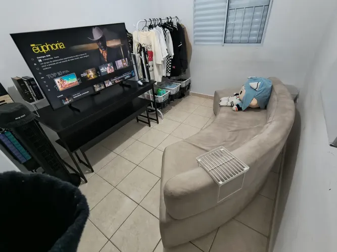 Sofá curvo grande bege