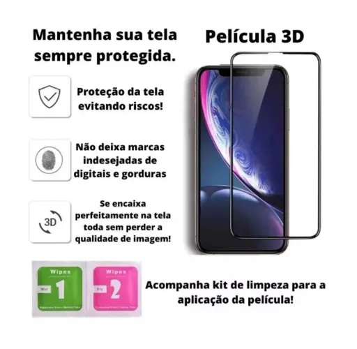 Película de Vidro 3D para iPhone 15 e 16 - Proteção Máxima!