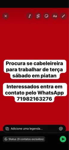 Procura-se cabeleireiro