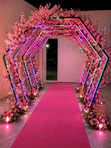 Túnel de Led decorado para entrada de festas de 15 anos casamentos aniversário 