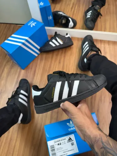 Tênis Adidas Superstar Premium Preto Masculino