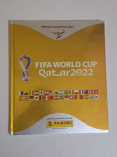 Álbum da Copa 2022 Dourado Capa Dura Completo (figurinhas não coladas) + Legends