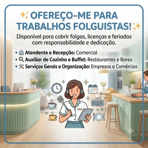 Trabalho como FOLGUISTA OU DIARISTA