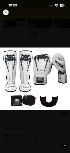 Kit Venum Luva de boxe + caneleira + bandagem(4m)