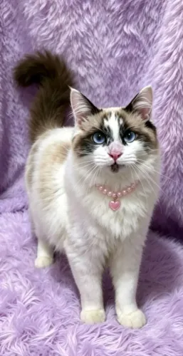 Gato fêmea snowshoe com 8 meses