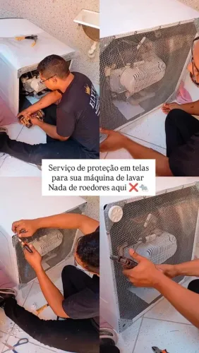 Serviço de tela para proteção contra roedores