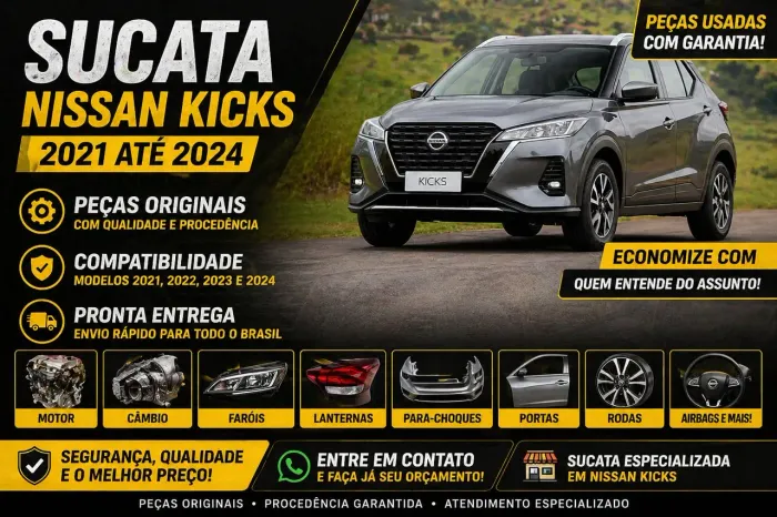Sucata nissan kicks 2021 2022 2023 2024