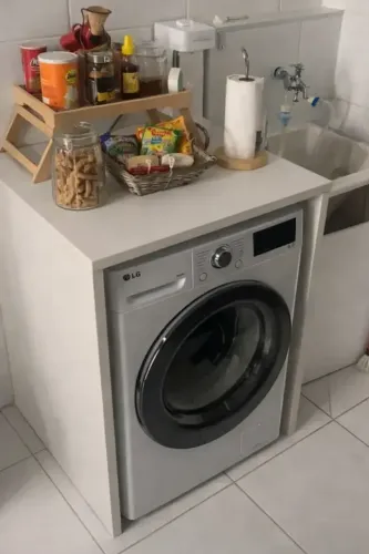 Bancada Balcão Para Embutir Lava E Seca Lavanderia