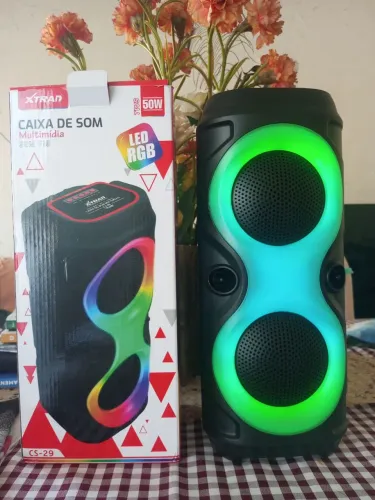 Caixa de som Bluetooth Portátil Com Led RGB Portátil FM USB TWS 30W