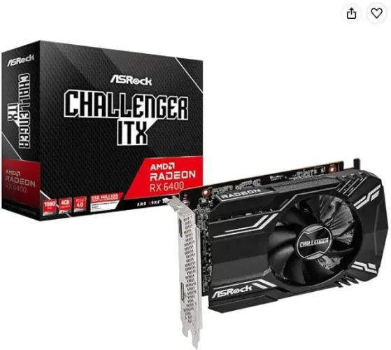Placa de Vídeo ASRock Radeon RX 6400 Challenger ITX, 4GB, GDDR6, 64-Bit