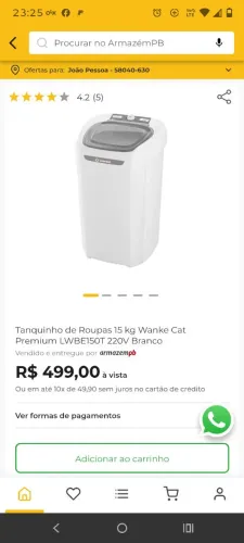Tanquinho wanke 15KG