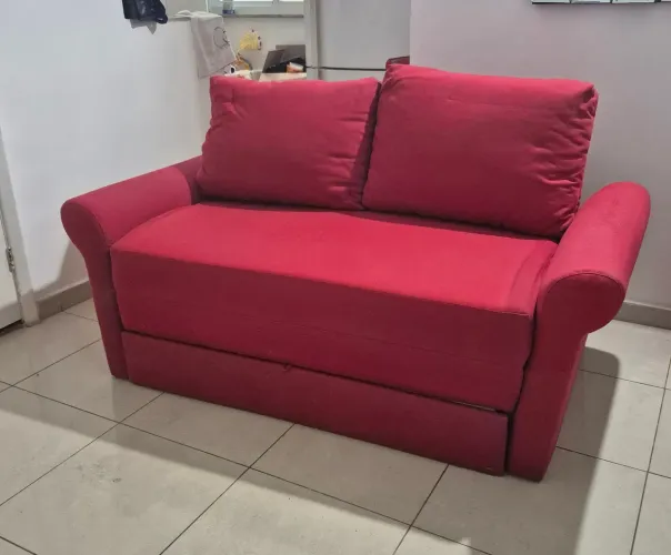 Sofá cama casal com baú, tok stok