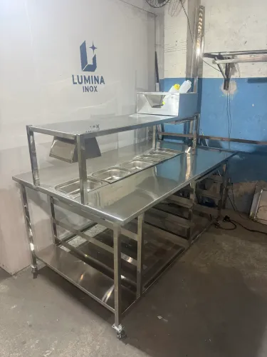 Bancada condimentadora inox 