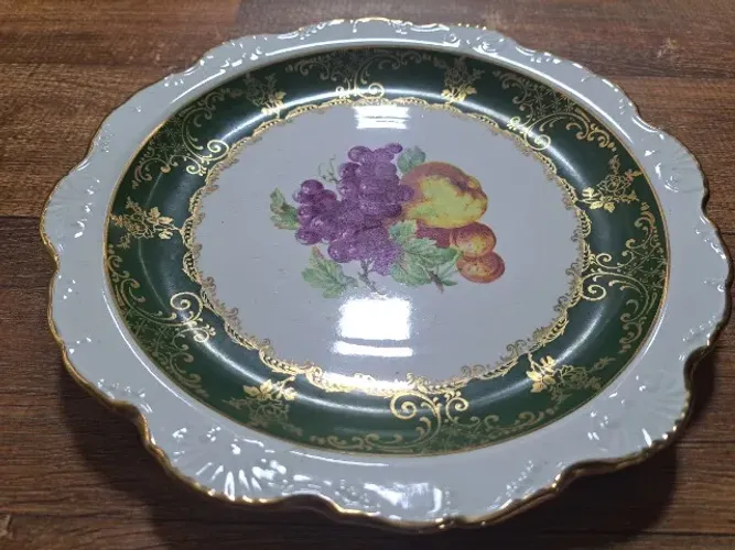 Prato decorativo Vintage de porcelana fina Britânica (James Kent Ltd (Old Foley) -22 cm