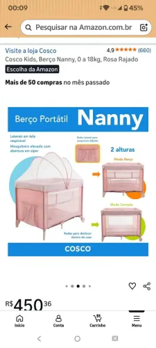 Berço cercado Cosco Nany Rosa