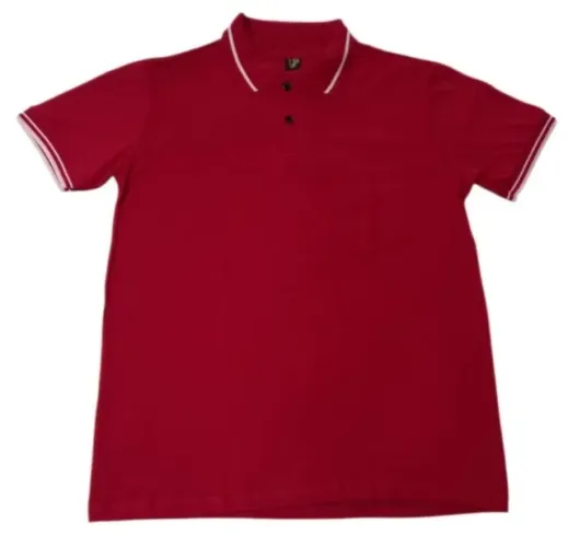 Camisa Polo Masculina vermelha Com Bolso na lateral. | GG