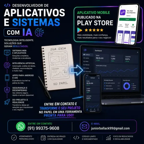 Desenvolvimento de Aplicativos e Sistemas com IA | Android, iOS e Web