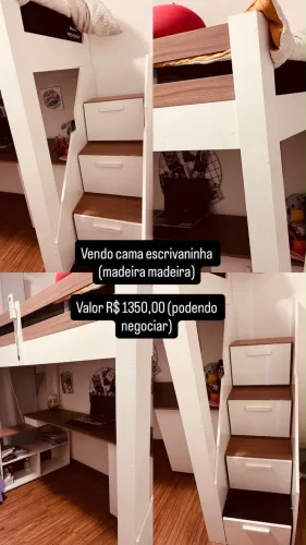Cama Suspensa com armario e escrivaninha
