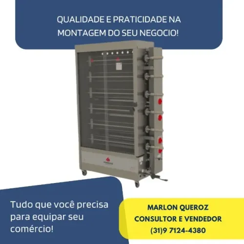 Assadeira de 30 Frangos Progas 5 Espetos