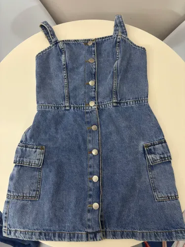 Vestido Jeans Infantil - tamanho 14