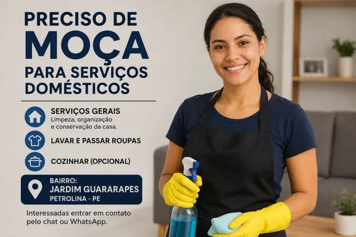 Preciso de Ajuda doméstica - somente no horário de 7:30 às 9:30 da manhã