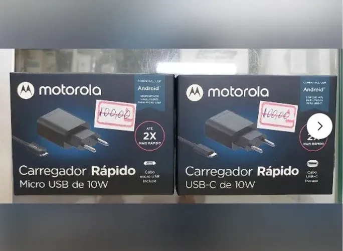 Carregador Rapido 10W Micro Usb ou Tipo C Motorola Original.