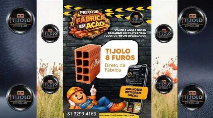 tijolo 8 furos 9 milheiros pronta entrega 