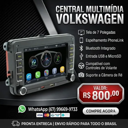 Central Multimídia Volkswagen 7"