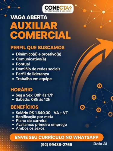 AUXILIAR COMERCIAL INICIO IMEDIATO